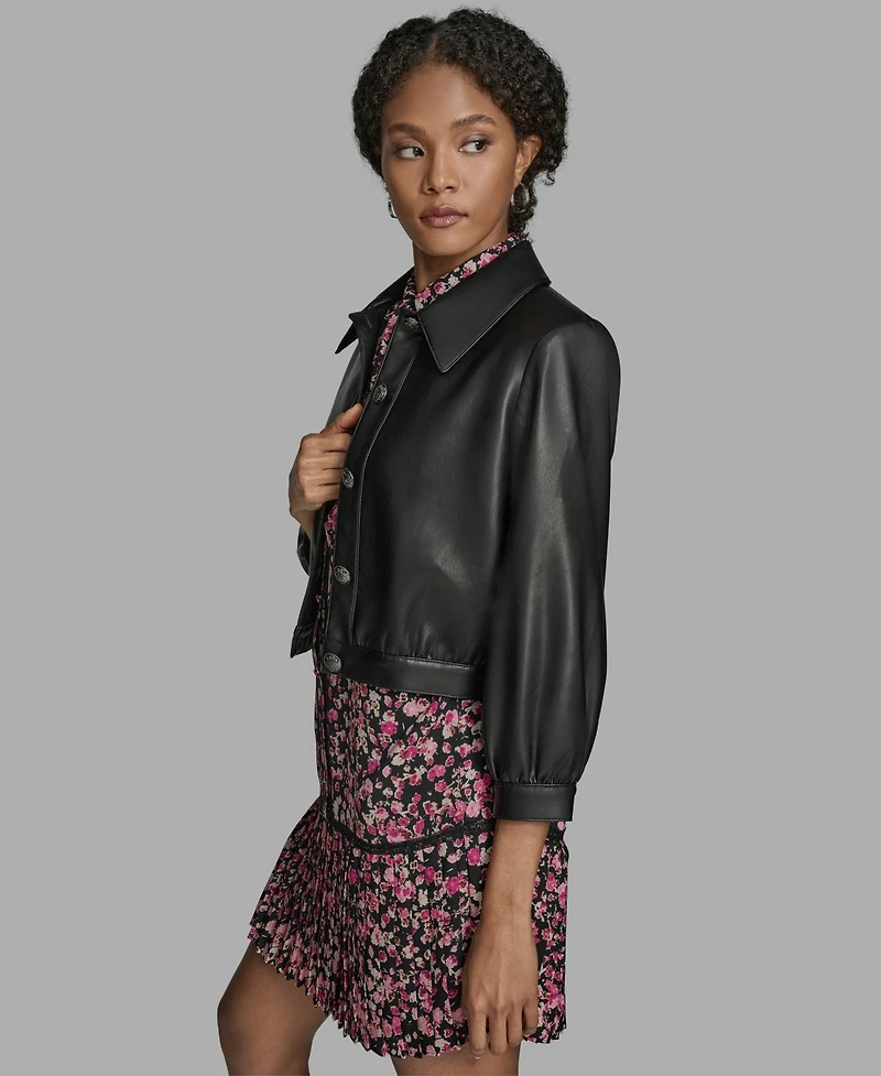 Bcbg Women's Crop Button Front Jacket
