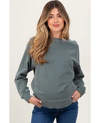 Pinkblush Maternity Light Olive French Terry Vintage Wash Pullover