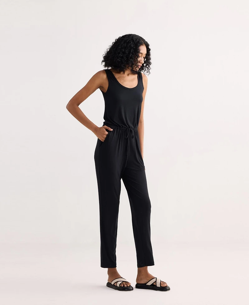 Reistor Women's Relaxed Drawstring Jumpsuit Black