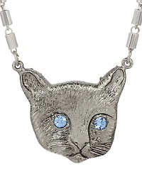 2028 Cat Face Crystal Stone Necklace