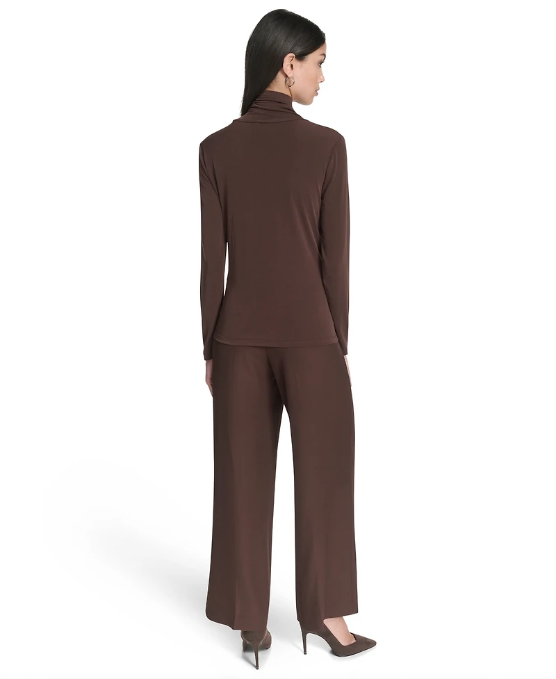 Halston Women's Hardware Matte Long Sleeves Top