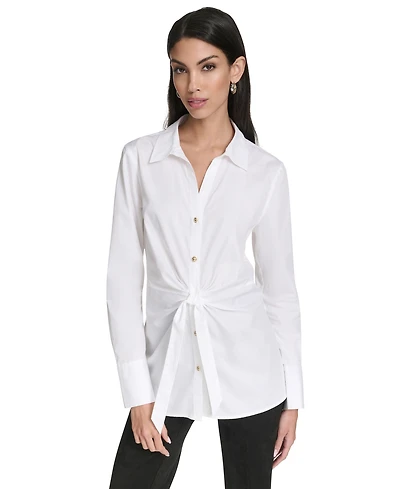 Halston Women's Long Sleeves Poplin Shirt