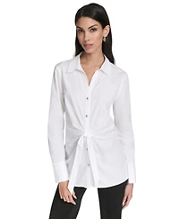 Halston Women's Long Sleeves Poplin Shirt
