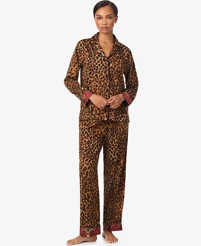 Lauren Ralph Women's Long Sleeves Notch Collar Pajama Set