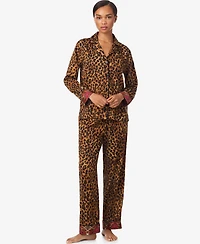 Lauren Ralph Women's Long Sleeves Notch Collar Pajama Set