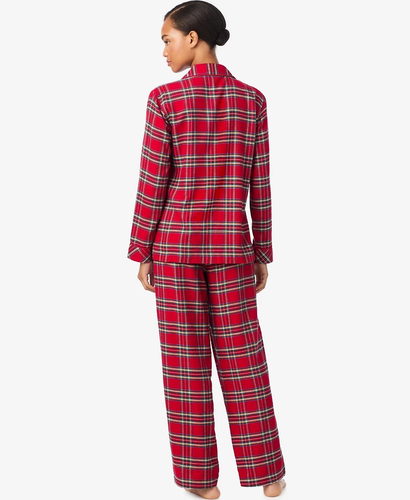Lauren Ralph Lauren Women's Long Sleeves Notch Collar Pajama Set