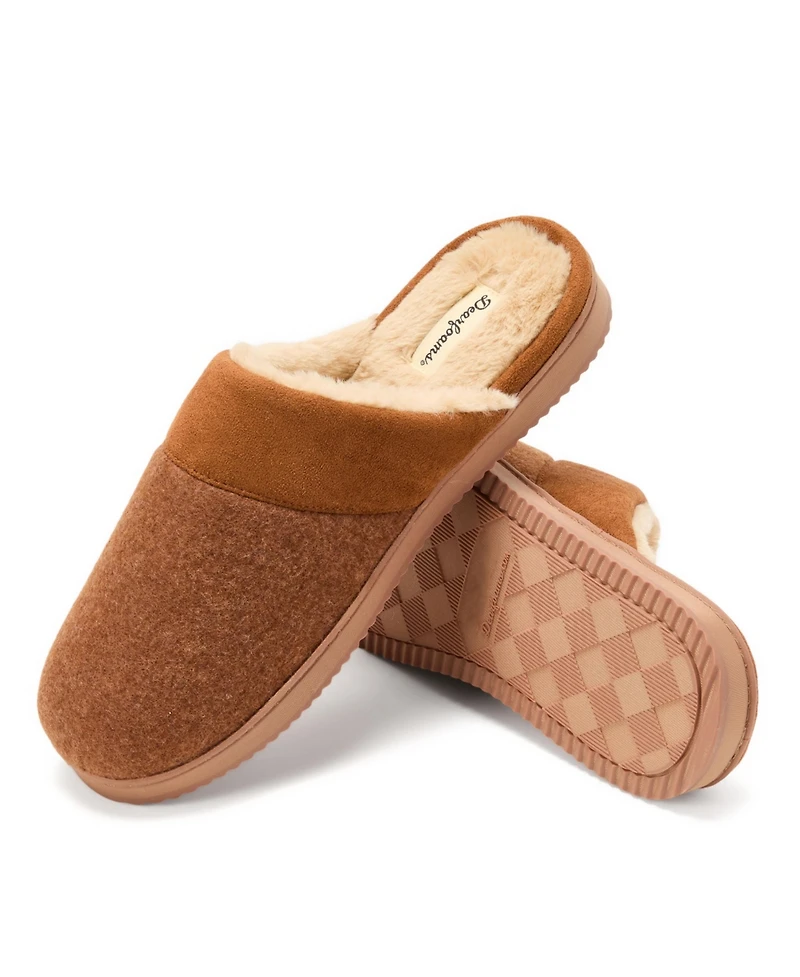 Dearfoams Men's Owen Mixed Material Scuff Slipper
