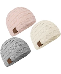 KeaBabies 3pk Warmzy Baby Beanies, 0-36 months Hats, Winter Hat for Newborn, Infant, Toddlers, Boys, Girls