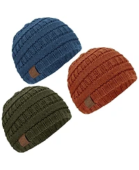 KeaBabies 3pk Warmzy Baby Beanies, 0-36 months Hats, Winter Hat for Newborn, Infant, Toddlers, Boys, Girls