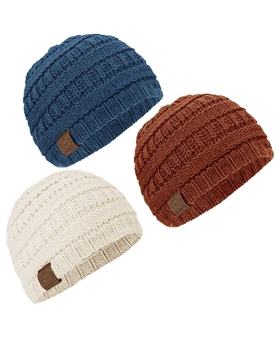 KeaBabies 3pk Warmzy Baby Beanies, 0-36 months Hats, Winter Hat for Newborn, Infant, Toddlers, Boys