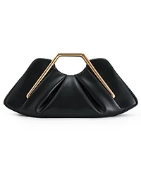 Lila Metal Frame Clutch - Black