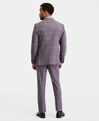 Ted By Ted Baker Mens Modern Fit Purple Plaid Suit Separates