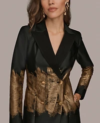 Donna Karan New York Women's Long Sleeve Jacquard Coat Dress
