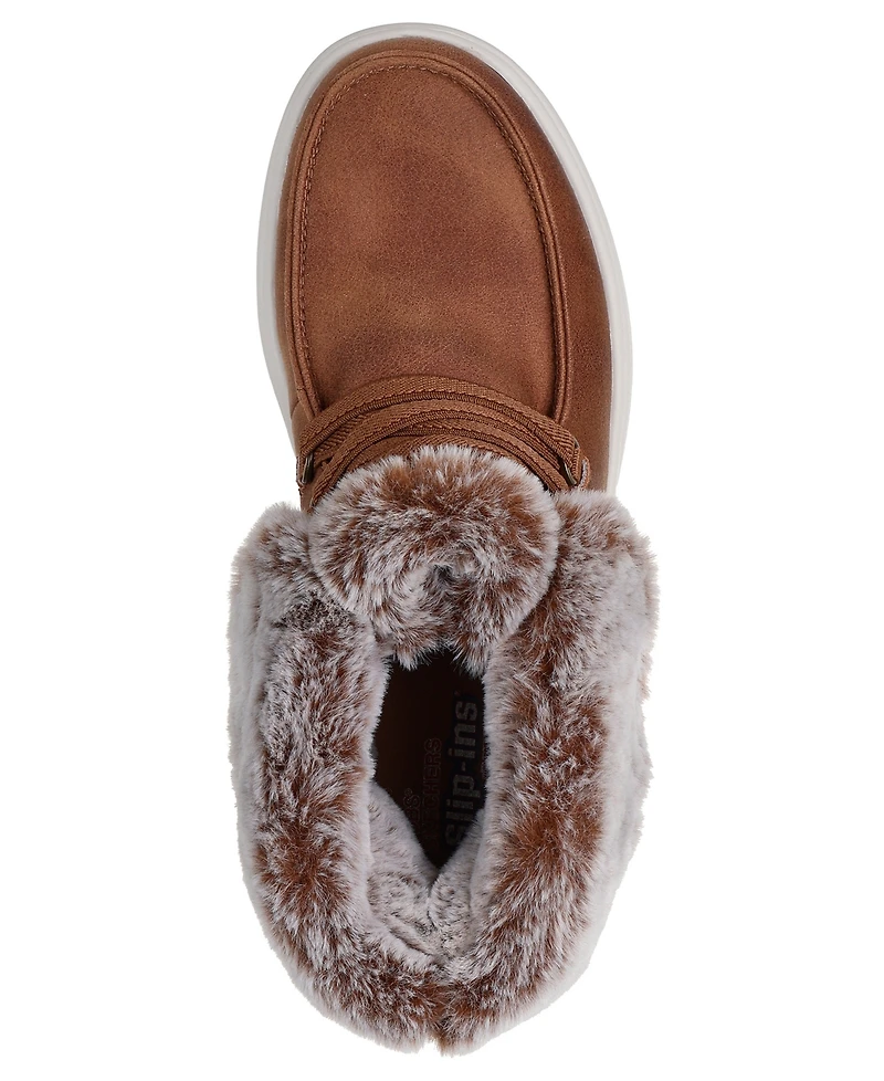 Skechers Women's Slip-Ins Bobs Skip Cute Wave-Fur Fancies Casual Booties from Finish Line
