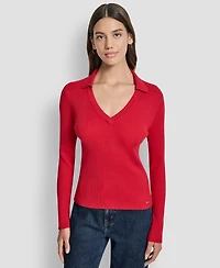 Dkny Jeans Women's Ribbed Long Sleeve Sweater