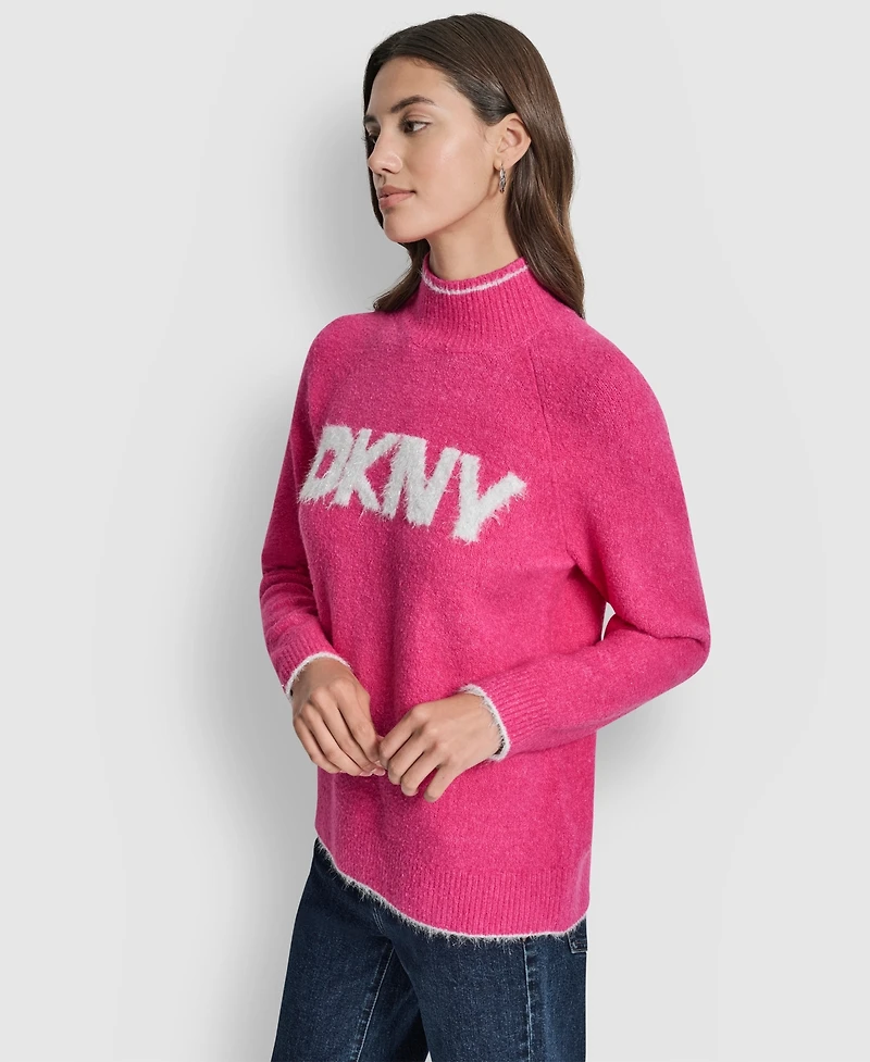 Dkny Jeans Women's Tinsel Logo Detail Sweater