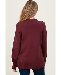 Pinkblush Maternity Burgundy Drop Shoulder Oversized Sweater