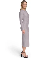 Calvin Klein Women's Ruched Long Sleeve Dress