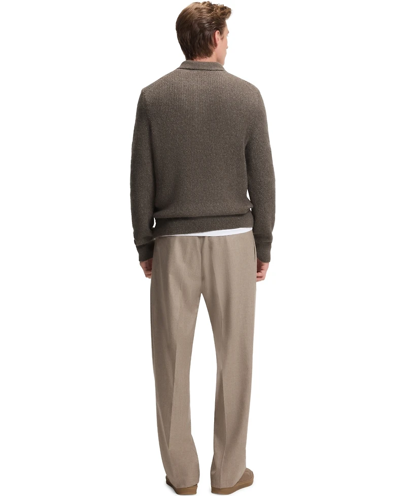 Boss by Hugo Men's Beckham x Mouline Rib Polo-Collar Sweater