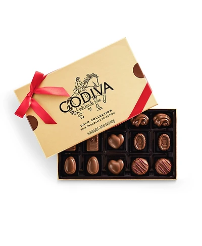 Godiva Milk Assorted Chocolate Gold Gift Box with Ribbon, 15-Pc.