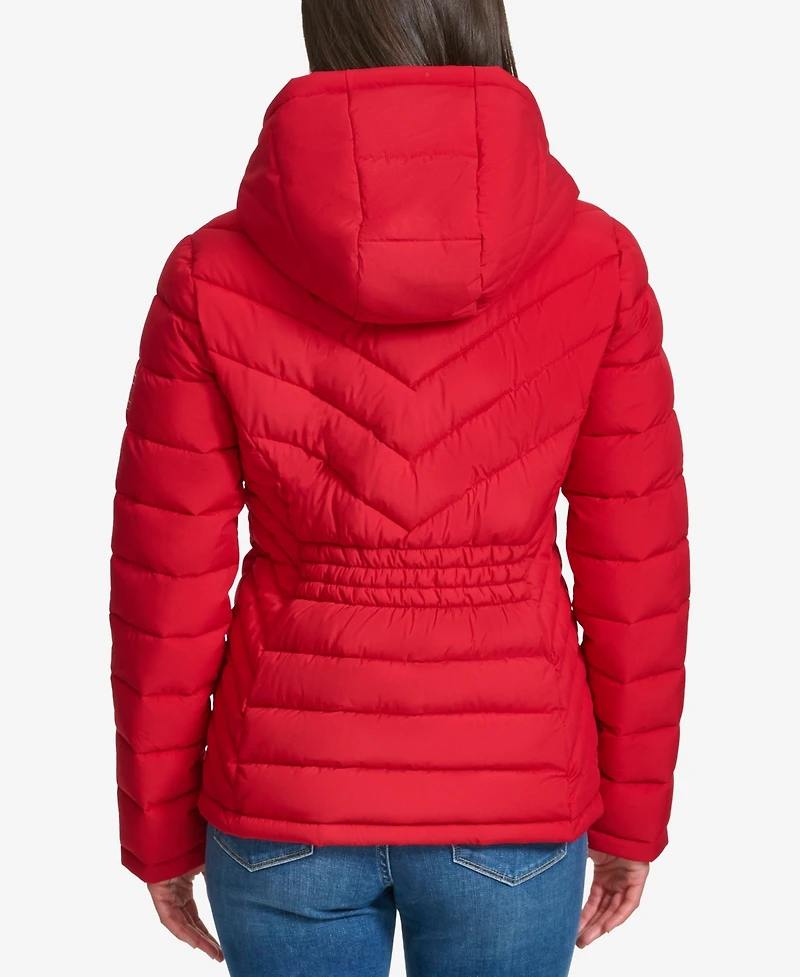 Tommy Hilfiger Women's Long Sleeves Hooded Puffer Jacket