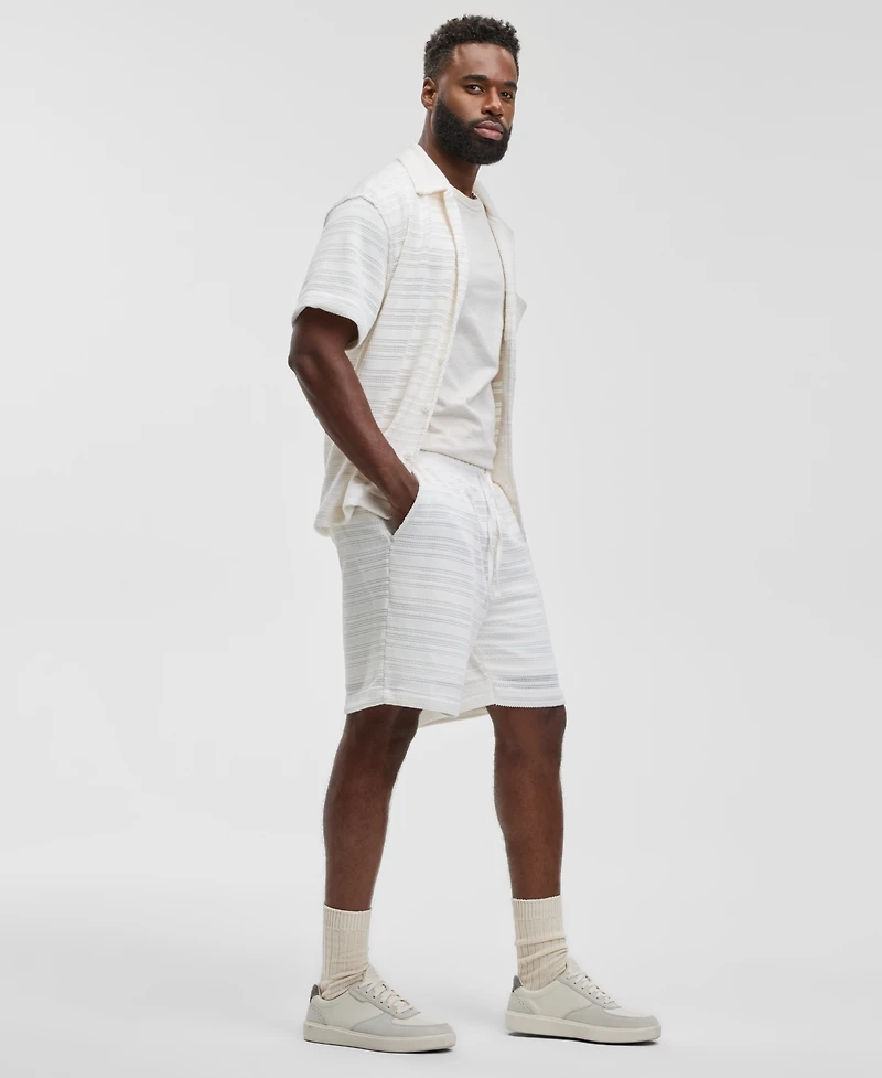 Mode of One Men's Textured Drawstring 7" Shorts, Macy's Exclusive