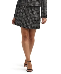 Bcx Women's Tweed Check Boucle A-Line Skirt