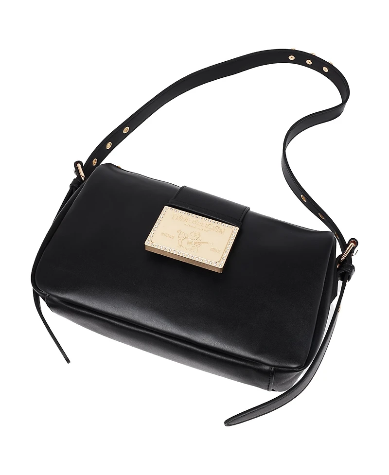 True Religion East West Shoulder Bag with Belt Buckle Tab