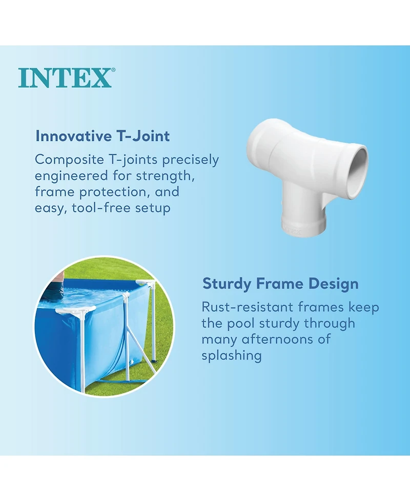 Intex 86" x 23" Rectangular Frame Above Ground Outdoor Splash Swimming Pool
