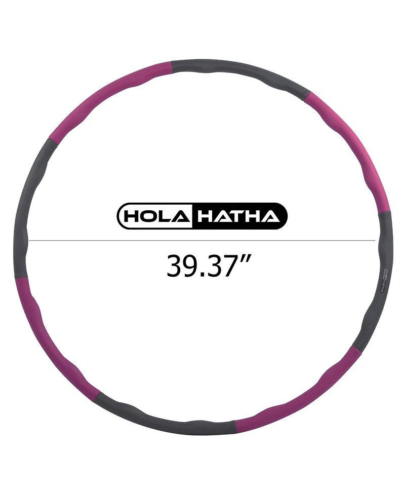 HolaHatha 900G 6 Piece Weighted Fitness Hula Hoop for Home Workouts and Toning
