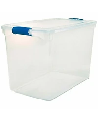 Homz 112 Qt Multipurpose Stackable Storage Bin with Latching Lid, Clear (2 Pack