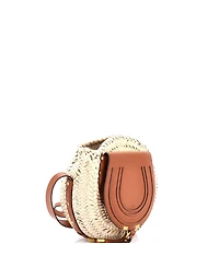 Pre-Owned Chloe Small Marcie Basket Crossbody Bag Raffia and Leather