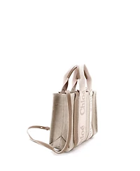 Pre-Owned Chloe Small Woody Convertible Tote Canvas with Leather