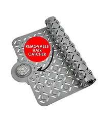 Cameo Non-Slip Bathtub mat, w/Removable Hair Catcher, 35" x 15", Shower Mat with Suction Cups and Water Drain Holes, Bpa, LaTeX, Phthalate F