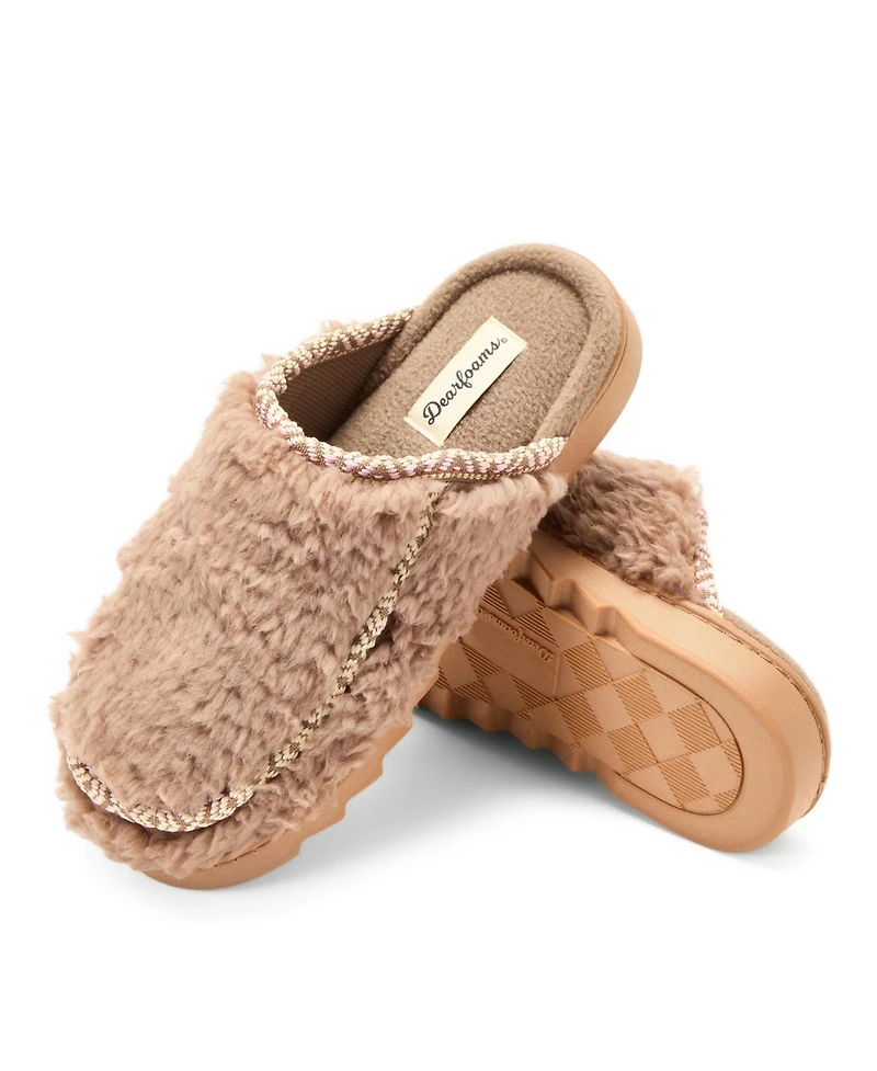 Dearfoams Women's Raven Teddy Scuff Slipper