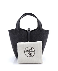 Pre-Owned Hermes Mm Picotin Lock Bag Felt with Leather