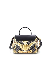 Pre-Owned Versace Medium x Fendi Fendace La Medusa Top Handle Bag Printed Laminated Leather with Leather