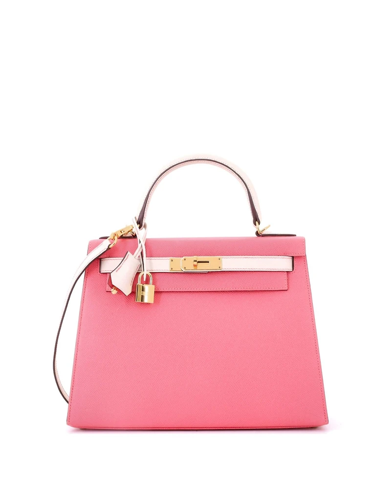 Pre-Owned Hermes Kelly 28 Handbag Bicolor Epsom with Gold Hardware