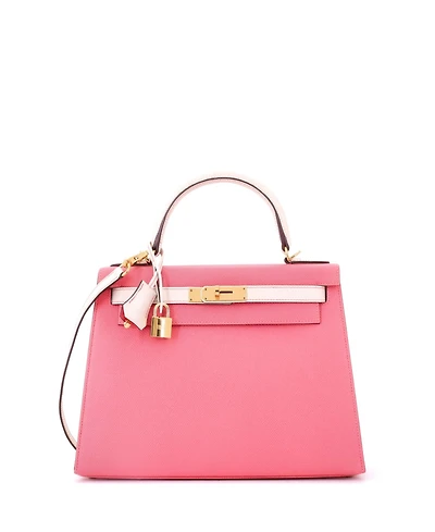 Pre-Owned Hermes Kelly 28 Handbag Bicolor Epsom with Gold Hardware