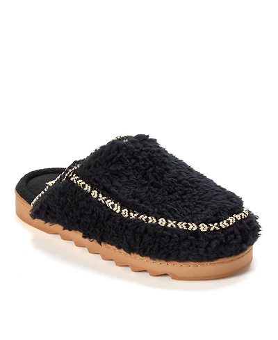 Dearfoams Women's Raven Teddy Scuff Slipper