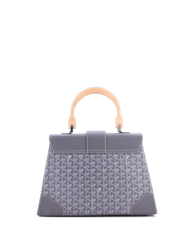 Pre-Owned Goyard Mm Saigon Top Handle Bag Coated Canvas with Leather