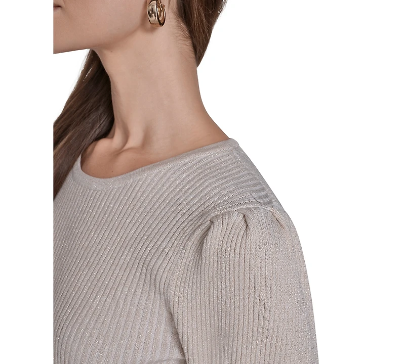 Halston Women's Crewneck Puff Sleeves Sweater