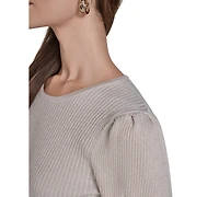 Halston Women's Crewneck Puff Sleeves Sweater
