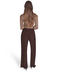Halston Women's Mid Rise Wide Leg Trousers