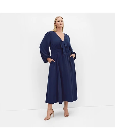 City Chic Women's Ivanna V Neck Maxi Dress