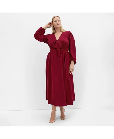 City Chic Women's Ivanna V Neck Maxi Dress