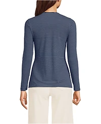 Lands' End Women's Lightweight Jersey Skimming Long Sleeve Crew Neck T-shirt