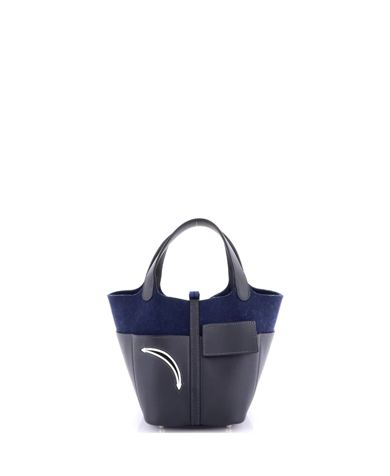 Pre-Owned Hermes Pm Go Team Picotin Lock Bag Feutre Wool and Swift