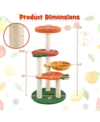 Gymax Multi-level Cat Tree Cute Fruit World Cat Tower w/ Fruit-shaped Platforms