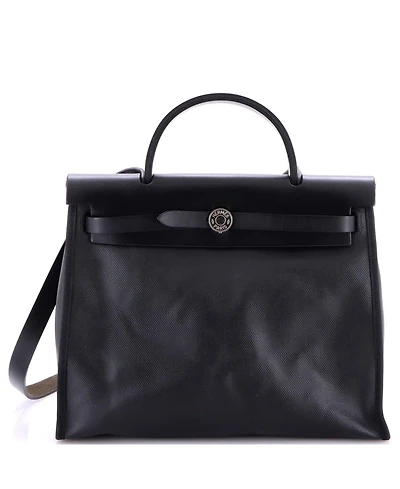 Pre-Owned Hermes 31 Herbag Zip Berline Vache Canvas and Leather
